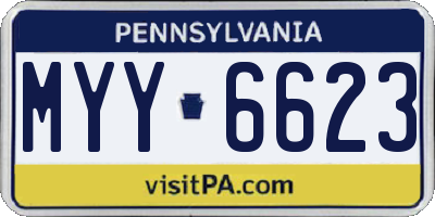 PA license plate MYY6623