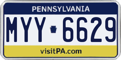 PA license plate MYY6629