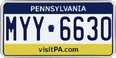PA license plate MYY6630
