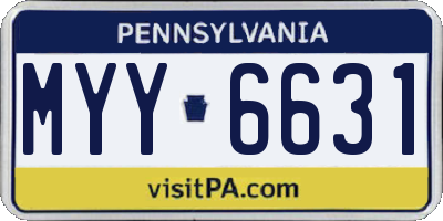 PA license plate MYY6631