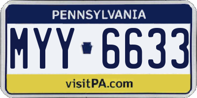 PA license plate MYY6633