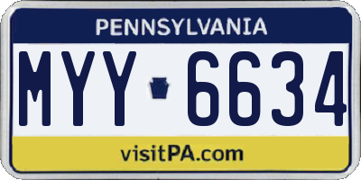 PA license plate MYY6634