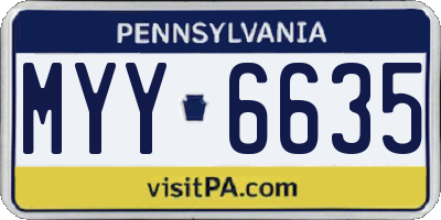 PA license plate MYY6635