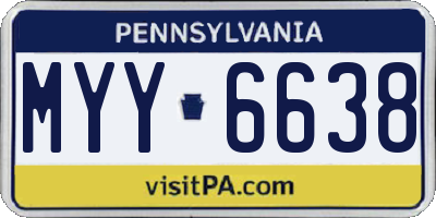 PA license plate MYY6638