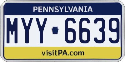 PA license plate MYY6639