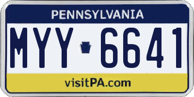 PA license plate MYY6641