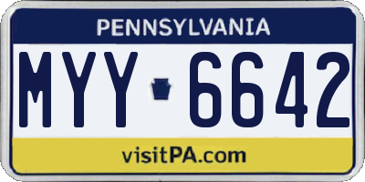 PA license plate MYY6642