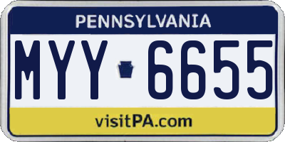PA license plate MYY6655