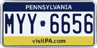 PA license plate MYY6656