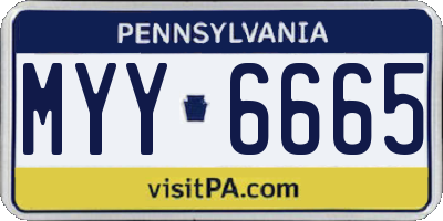 PA license plate MYY6665