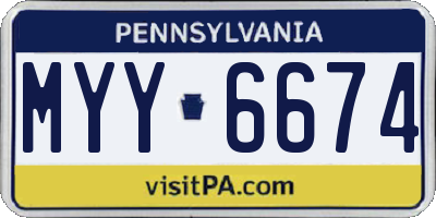 PA license plate MYY6674