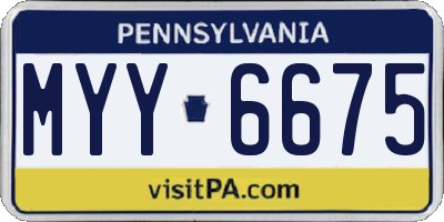PA license plate MYY6675