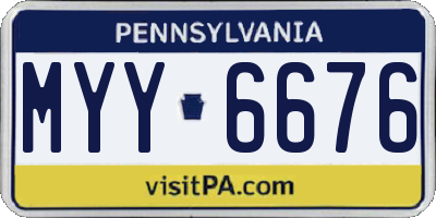 PA license plate MYY6676