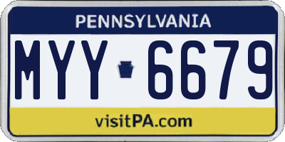 PA license plate MYY6679