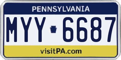 PA license plate MYY6687