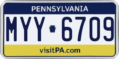 PA license plate MYY6709