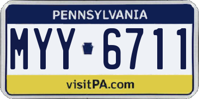 PA license plate MYY6711