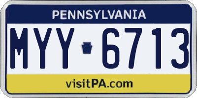 PA license plate MYY6713