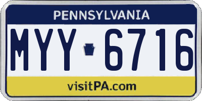 PA license plate MYY6716