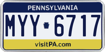 PA license plate MYY6717