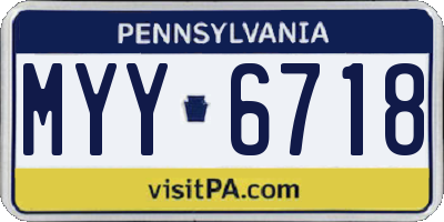 PA license plate MYY6718