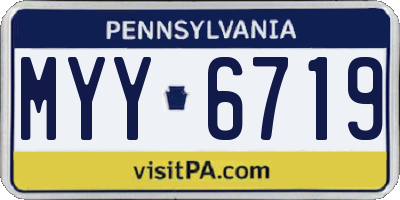 PA license plate MYY6719