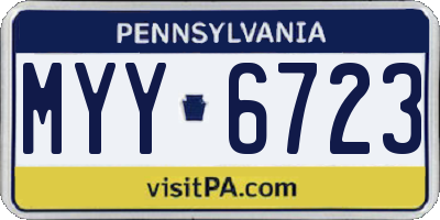PA license plate MYY6723