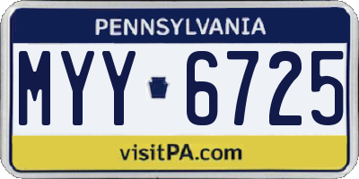 PA license plate MYY6725