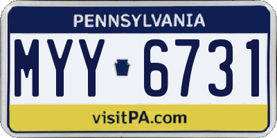 PA license plate MYY6731