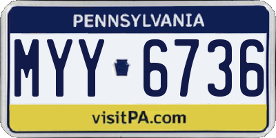 PA license plate MYY6736