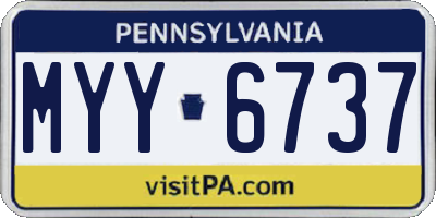 PA license plate MYY6737