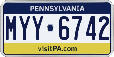 PA license plate MYY6742