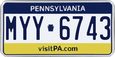 PA license plate MYY6743