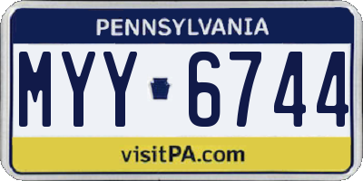 PA license plate MYY6744