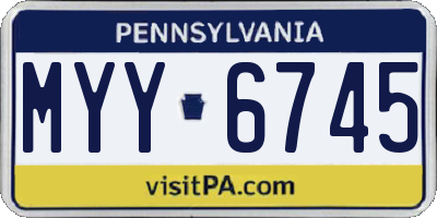 PA license plate MYY6745