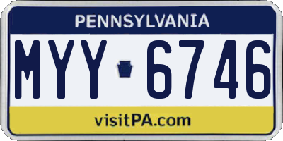 PA license plate MYY6746