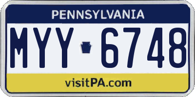 PA license plate MYY6748