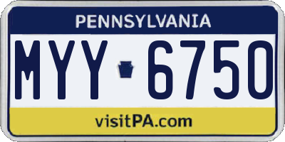 PA license plate MYY6750