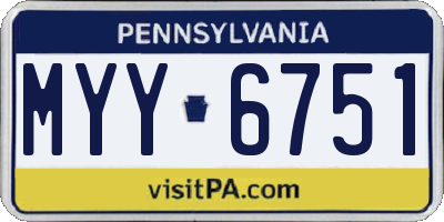 PA license plate MYY6751