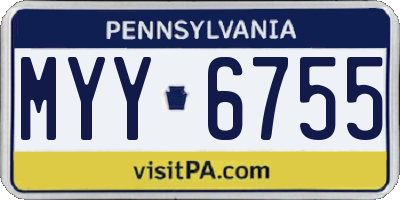 PA license plate MYY6755