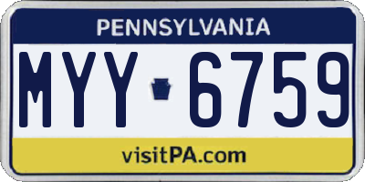 PA license plate MYY6759