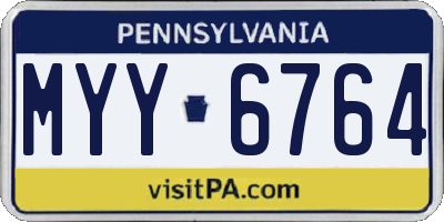 PA license plate MYY6764