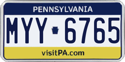 PA license plate MYY6765