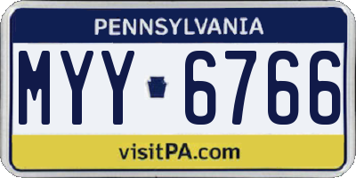 PA license plate MYY6766
