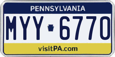 PA license plate MYY6770