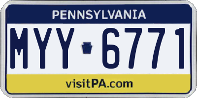 PA license plate MYY6771
