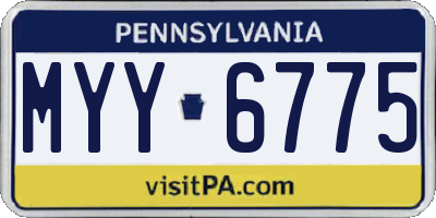 PA license plate MYY6775