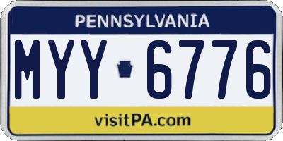PA license plate MYY6776