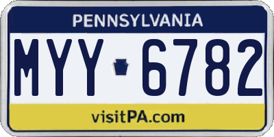 PA license plate MYY6782