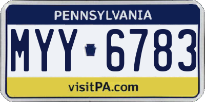 PA license plate MYY6783